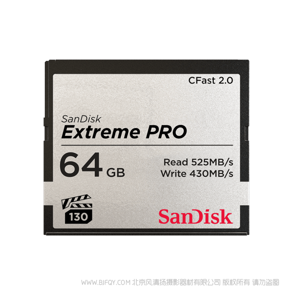 SanDisk閃迪 SDCFSP-064G-Z46D CF卡64G 525M 內(nèi)存卡CFAST2.0高速 單反相機(jī)存儲卡 4K攝影卡 1DX2 XC10 XC15